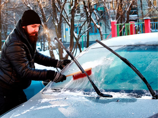 Hielo en el parabrisas